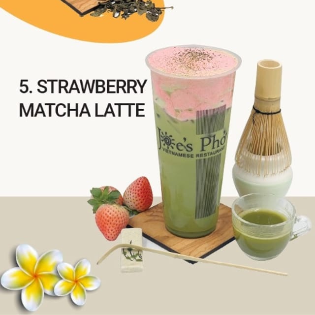 STRAWBERRY MATCHA LATTE.